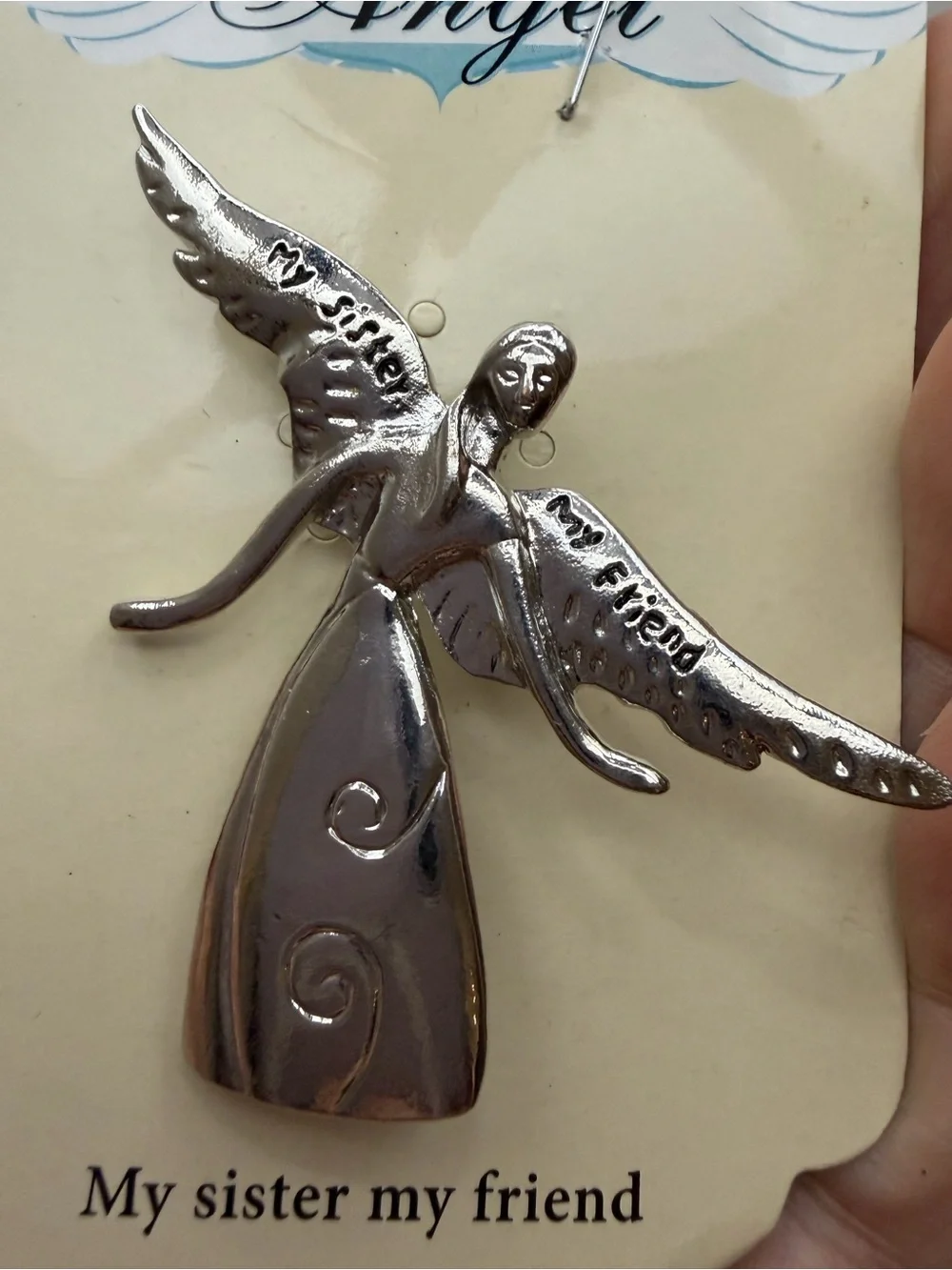 Angel Silver 'My Sister My Friend' Decorative Angel Ornament